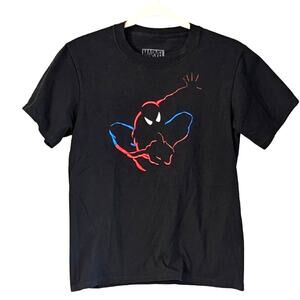 Spider-Man Universal Studios Graphic Tee Youth Large Black Marvel Shirt